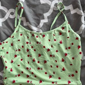 “y2k” rose print cami crop top